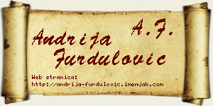 Andrija Furdulović vizit kartica